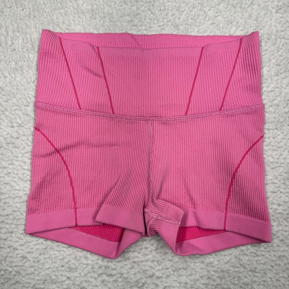 OFFLINE by Aerie Ribbed Bike Shorts Bright Pink Women's Size Small